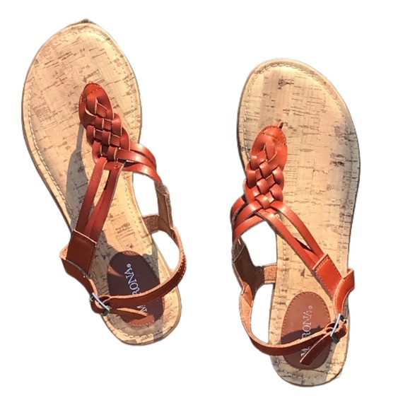 NWOT Merona Size 8 Brown Braided Sandals - Picture 2 of 3